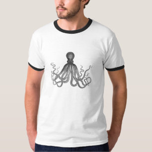 T-shirt Kraken - Octopus géant noir / Cthulu