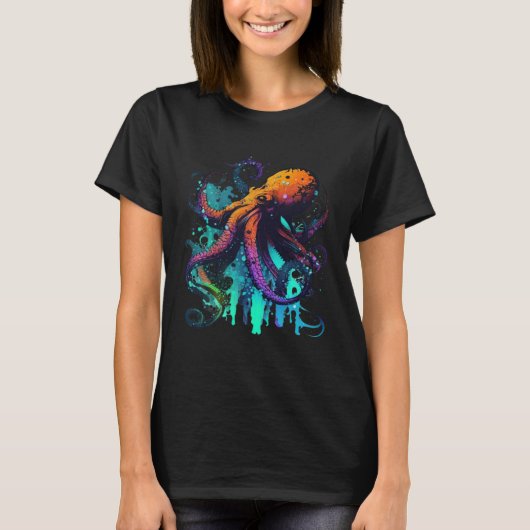 T-shirt Kraken Octopus Sailing Ocean (Devant)