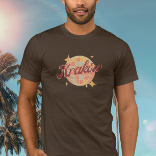 T-shirt Kraków Cracovie Pologne Retro Vintage disco ball