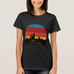 T-shirt Krakow Pologne Vieille Ville Voyage Rétro