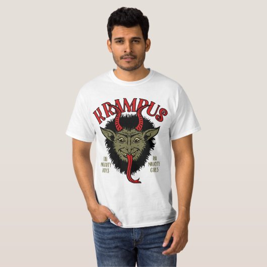 T-shirt Krampus font face à vilain (Devant entier)