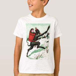 T-shirt Krampus poursuivant les mauvais enfants Hiver Neig