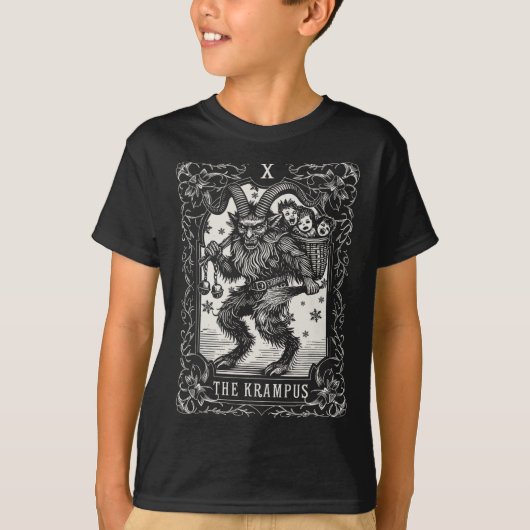 T-shirt Krampus Tarot Card Design Noël Saison Evil Pa (Devant)