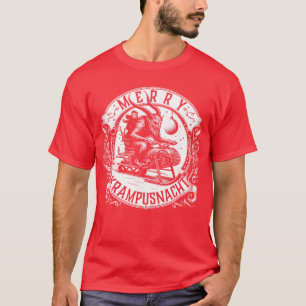 T-shirt Krampusnacht Krampus sur une motoneige drôle