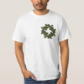 T-Shirt - Krans van Holly bladeren en bessen (Voorkant)
