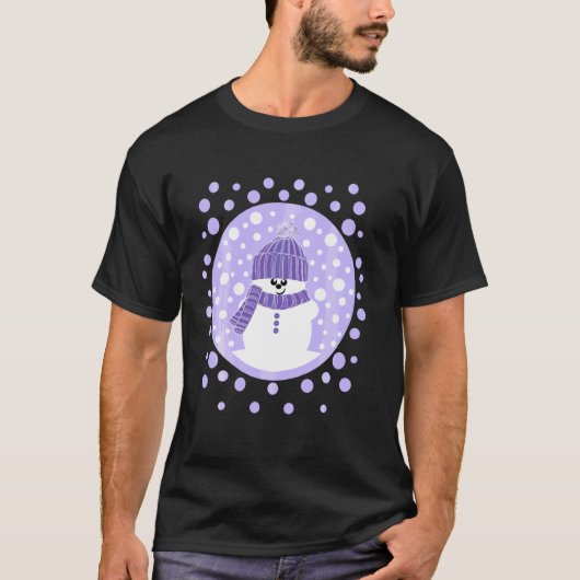 T-shirt Krimbles Fun Dotty Snowman Avec Lilac Woolac Casqu (Devant)