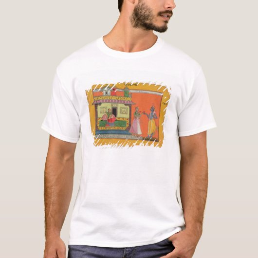 T-shirt Krishna arrivant à la maison de Radha, (Devant)