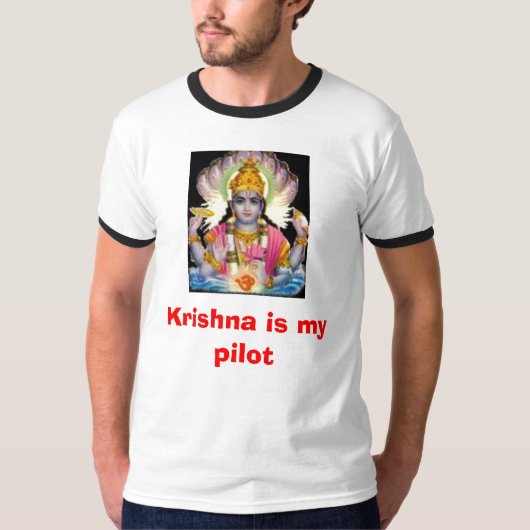 T-shirt Krishna est mon pilote (Devant)