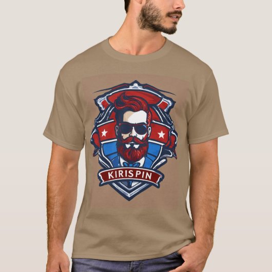 T-shirt Krispin - Barber Shop Theme Logo et titre (Devant)