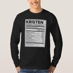 T-shirt Kristen Nutrition Information Problème Résoudre Du