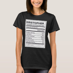 T-shirt Kristopher Information sur la nutrition Problème d