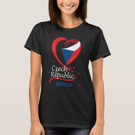 T-shirt Krnov République Tchèque Drapeau Cardiaque Lion Ti (Devant)