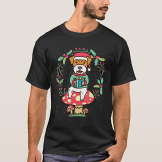T-shirt Kromfohrlander Dog Kromi On Mushroom Christmas Wre