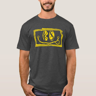 T-shirt KS Eyes Kansas Grunge Visage Souriant Jaune