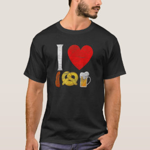 T-shirt Ktoberfest Ich Love Beer Retro Allemand Fès Bavaro
