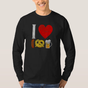 T-shirt Ktoberfest Ich Love Beer Retro Allemand Fès Bavaro