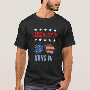 T-shirt Kung Fu Accessoires Drapeau Usa Kung Fu Dit :