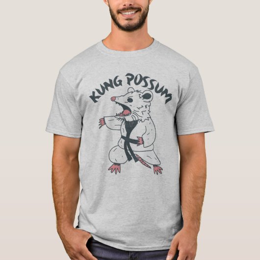 T-shirt Kung Possum - Funny Karate Opossum (Devant)