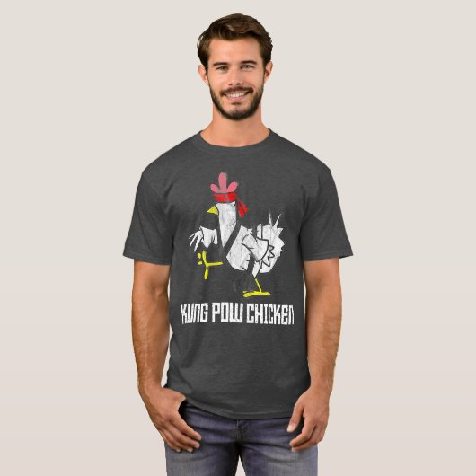 T-shirt Kung Pow poulet drôle Karate poulet (Devant entier)