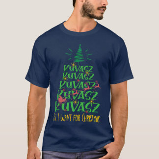 T-shirt Kuvasz Christmas Chien race Christmasree rétro
