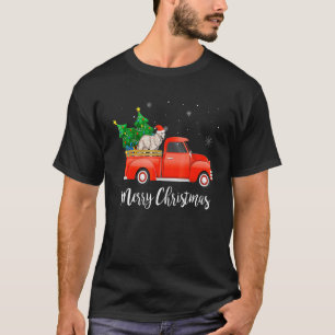 T-shirt Kuvasz Dog Riding Red Truck Christmas Tree Xmas Do