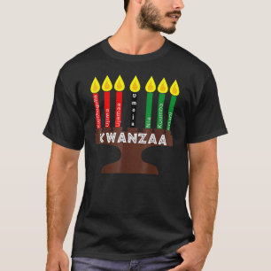 T-shirt Kwanzaa Kinara Mishuma Avec 7 Principes