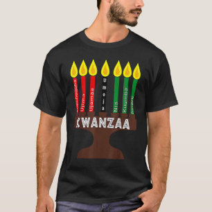 T-shirt Kwanzaa Kinara Mishuma Avec 7 Principes