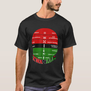 T-shirt Kwanzaa Kinara Symboles africains Principes Vintag