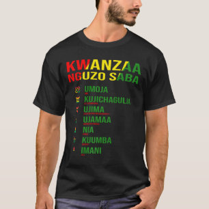 T-shirt Kwanzaa - Nguzo Saba - La conception des sept prin