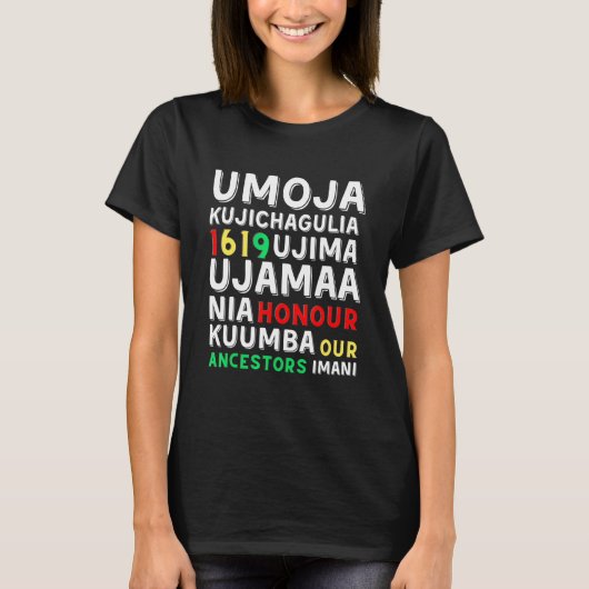 T-shirt Kwanzaa Sept Principes Afro-Américain Kwanza Sym (Devant)