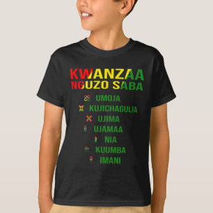 T-shirt Kwanzaa - Swahili Pour Les Sept Principes