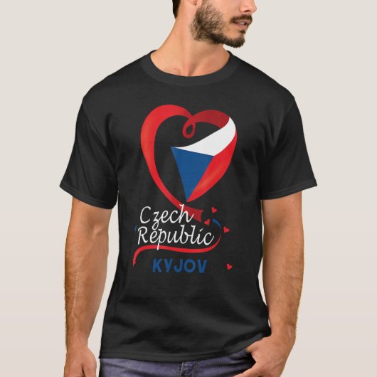 T-shirt Kyjov République Tchèque Drapeau Cardiaque Lion Ti (Devant)