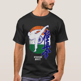 T-shirt Kyokushin Inde Karate Drapeau indien Kyokushinkai