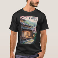 Kyoto Maison Japon Illustration Voyage Art Rétro