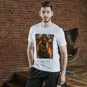 T-shirt Kyrzon – Bâton et Dreadspire Warlock Dark Fantasy