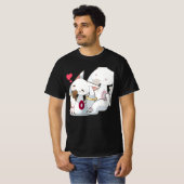 T-shirt Kyubey avec poisson à manger (Devant entier)