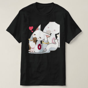 T-shirt Kyubey avec poisson à manger