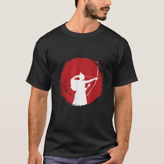 T-shirt Kyudo Archer Japonais Samurai Guerrier Hunter Bowm (Devant)