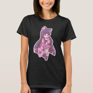T-shirt Kyuuchandesu Neko Emo Girl Cat Alt Girl Esthétique