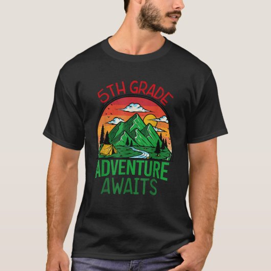 T-shirt l6JO Funny 5th Adventure Attend enseignant Premier (Devant)