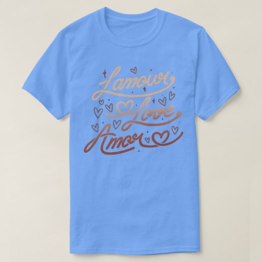 T-shirt L amour Amor Dark par Tobe Fonseca (Design devant)