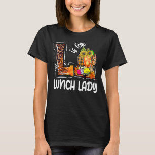 T-shirt L est pour déjeuner Lady Leopard Citrouille Fall T