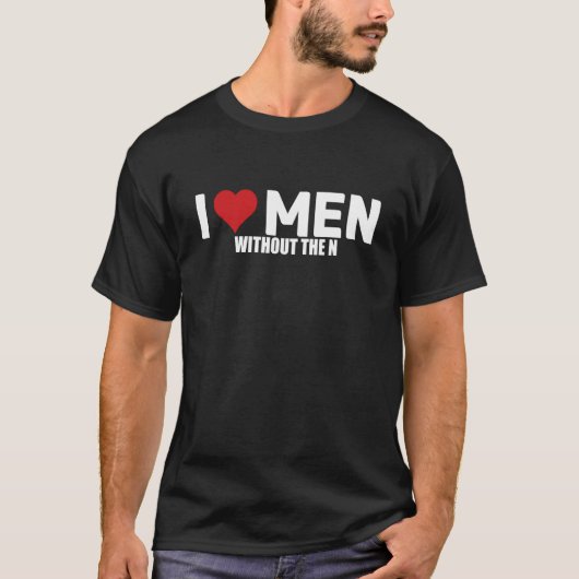 T-shirt l love men without the n I heart men without the n (Devant)