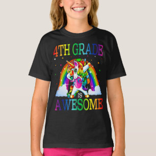 T-shirt La 4ème Année Est Super Unicorn Retour À L'École