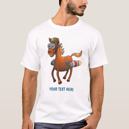 T-shirt La balade en fusée de Poney (Devant)