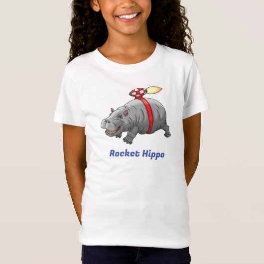 T-Shirt La balade en jetpack rapide de Rocket Hippo (Devant)