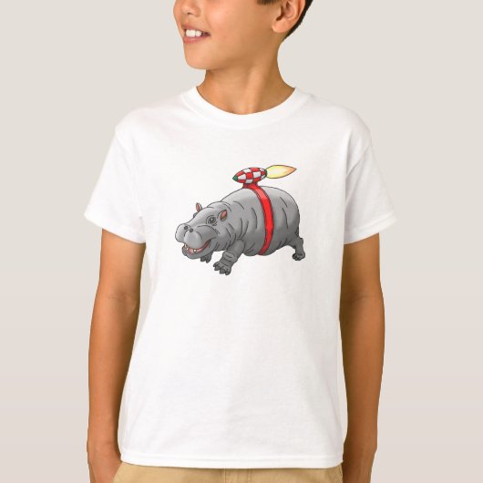 T-shirt La balade en réacteur de Rocket Hippo (Devant)