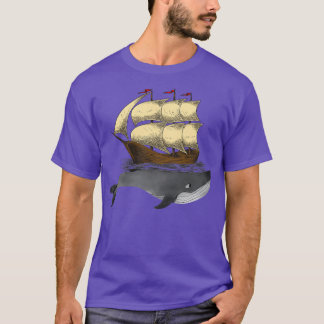 T-shirt La baleine à bosse sous un navire