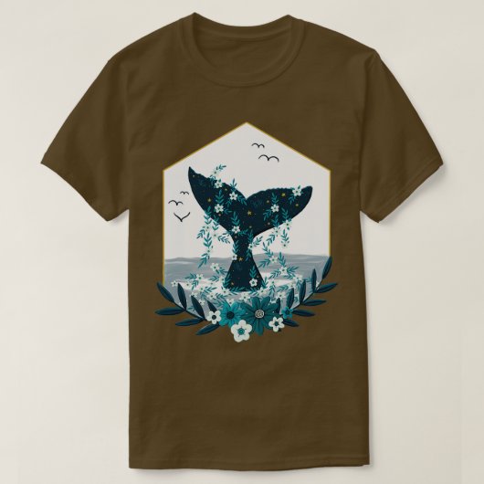 T-shirt La baleine florale (Design devant)