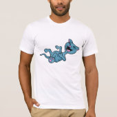 T-shirt La bande dessinée drôle de chat "KP" d'argent est (Devant)